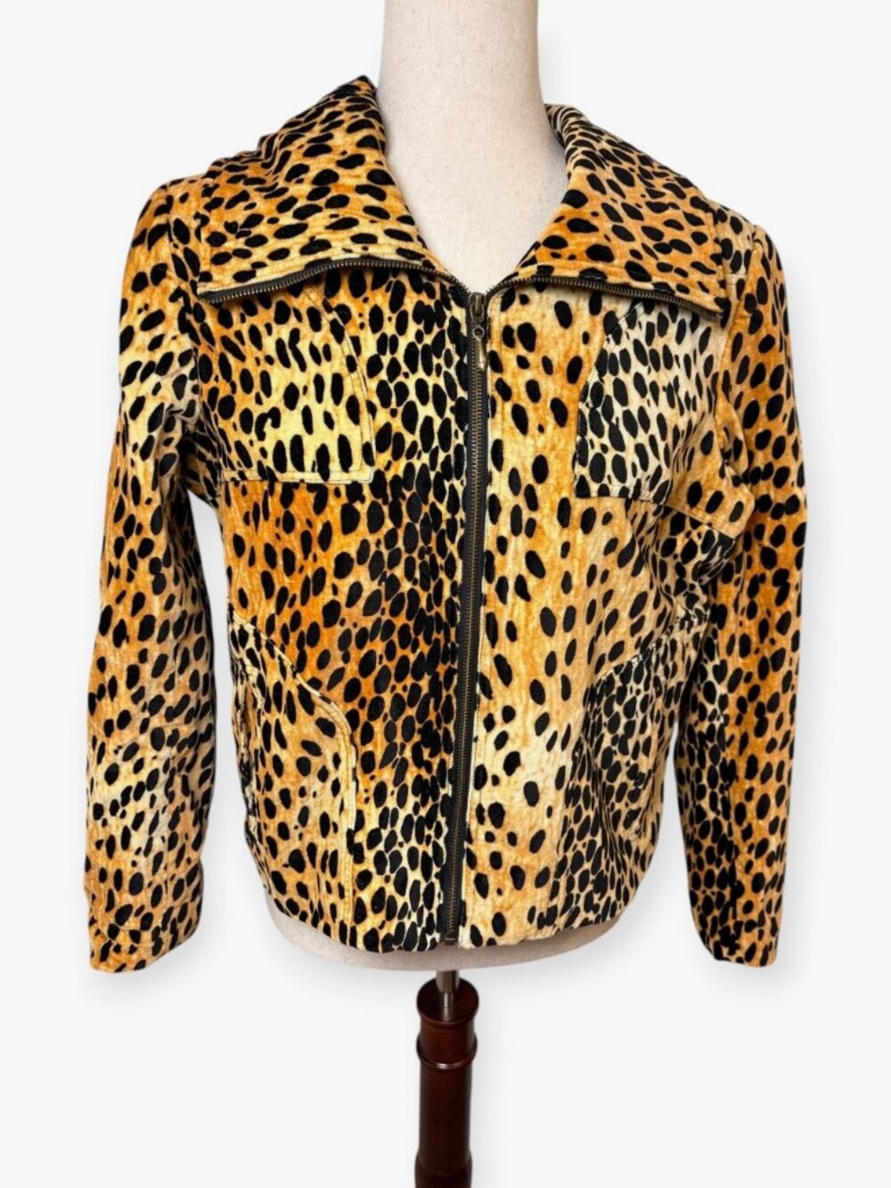 Vintage 90s Patrick Christopher Leopard Print Jacket Size Medium